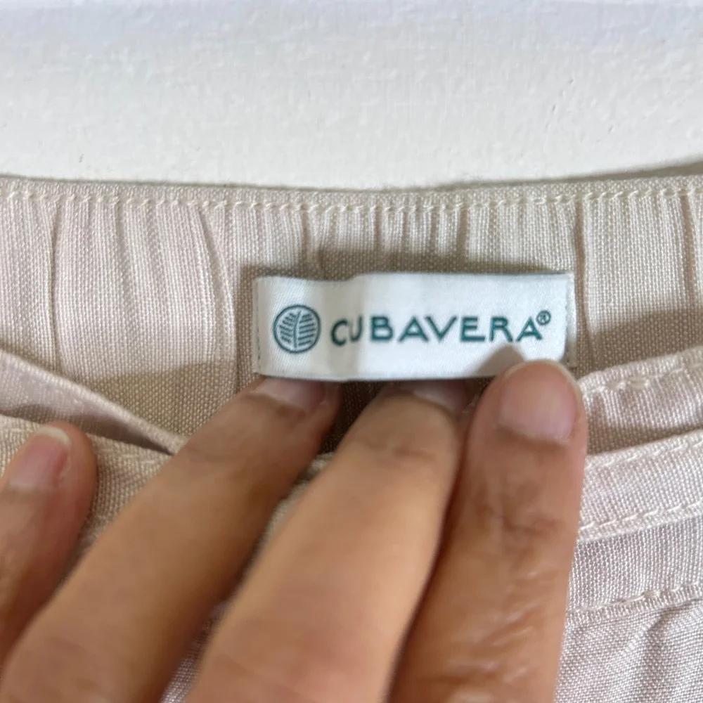 NWT Cubavera Core Drawstring Linen Blend Straight Leg Pants Cream Men's XXL‎